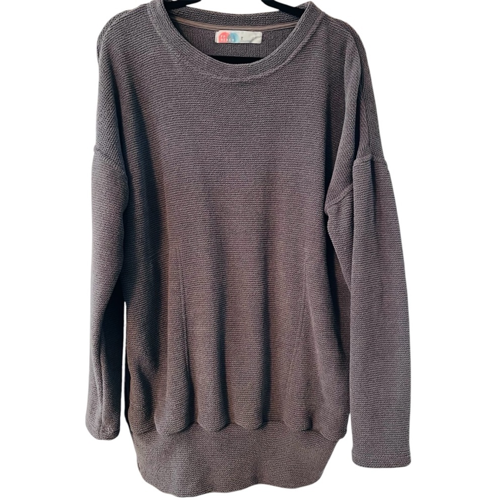 Free People Beach Gray Chenille Oversized Tunic Top Soft XS